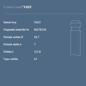 AUTOVENTIL V633 US.VEN.PEZO 106/206/306 1.1