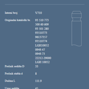 AUTOVENTIL V710 IZ.VEN.PEZO/CIT. 1.8D/1.9D XDU7/XDU9