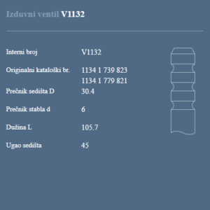 AUTOVENTIL V1132 IZ.VEN.BMW 323I/325I 2.5-24V