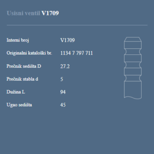 AUTOVENTIL V1709 USISNI VENTIL BMW 123D 2.0 D 554028B
