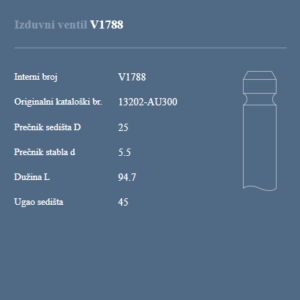 AUTOVENTIL V1788 IZ.VEN. OG 18DE 16V