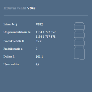 AUTOVENTIL V842 IZ.VEN. BMW 316I/318I 1.6/1.8