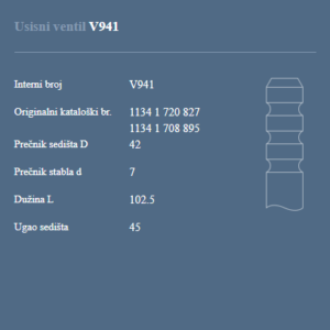 AUTOVENTIL V941 US.VEN.BMW M20 B25/M20B25M 2.5