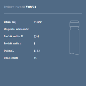 AUTOVENTIL V08N4 IZDUVNI VENTIL PERKINS IMR -IMT 702731 + 1.0S