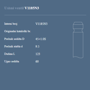 AUTOVENTIL V1185N3 USISNI VENTIL PERKINS +1.0S