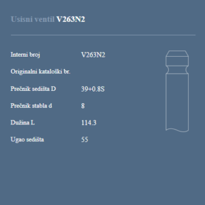 AUTOVENTIL V263N2 USISNI VENTIL PERKINS IMR-IMT 717506 + 0.8S