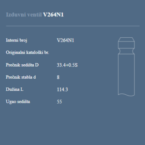 AUTOVENTIL V264N1 +0.5 IZDUVNI VENTIL PERKINS IMR IMT 717505