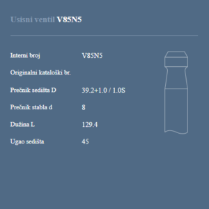 AUTOVENTIL V85N5 USISNI VENTIL ZETOR +1.0S / +1.0D