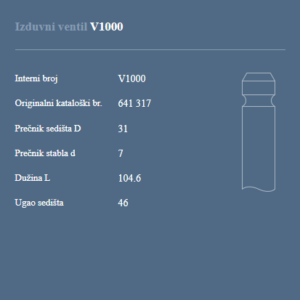 AUTOVENTIL V1000 IZ.VEN.OPEL 1.4 B