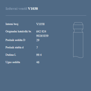 AUTOVENTIL V1038 IZ.VEN.OPEL 1.2B