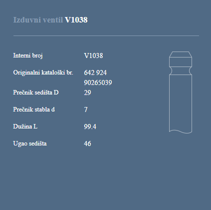 AUTOVENTIL V1038 IZ.VEN.OPEL 1.2B