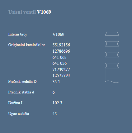 AUTOVENTIL V1069 US.VEN. OPEL ASTRA G 2.2