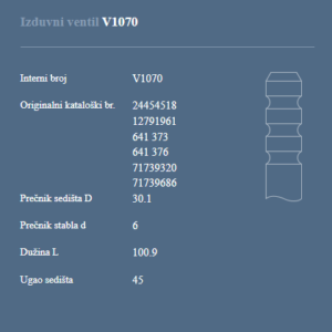 AUTOVENTIL V1070 IZ.VEN. OPEL ASTRA G 2.2