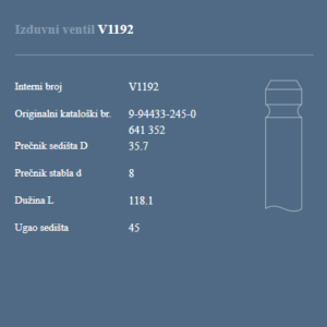 AUTOVENTIL V1192 IZ.VEN. ISUZU TROPER 2.8