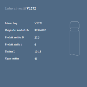 AUTOVENTIL V1272 IZ.VEN. CHEVROLET 1.4 16V