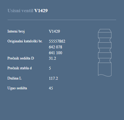 AUTOVENTIL V1429 US.VEN.OPEL ASTRA 554041B