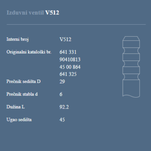 AUTOVENTIL V512 IZ.VEN.OPEL 1.8-16V.2.5-24V