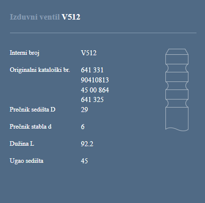 AUTOVENTIL V512 IZ.VEN.OPEL 1.8-16V.2.5-24V