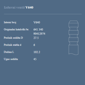 AUTOVENTIL V640 IZ.VEN.OPEL 1.4/1.6 B-16 V