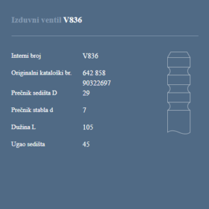 AUTOVENTIL V836 IZ.VEN.OPEL 2.0B-16V