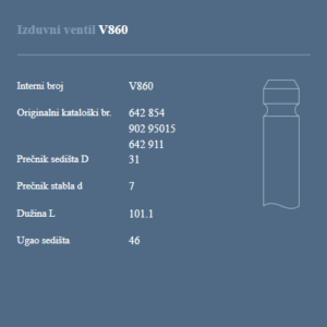 AUTOVENTIL V860 IZ.VEN.OPEL 1.6B OHC