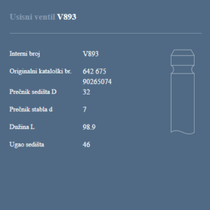 AUTOVENTIL V893 US.VEN.OPEL 1.0/1.2B
