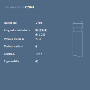 AUTOVENTIL V2041 US.VEN.OPEL ASTRA 1.7 CDTI