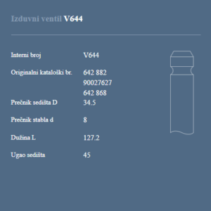 AUTOVENTIL V644 IZ.VEN.OPEL 2.0/2.3 D