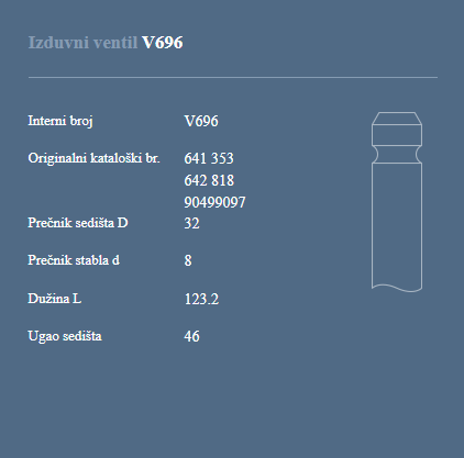 AUTOVENTIL V696 IZ.VEN.OPEL 1.6D/1.7D/1.7TD