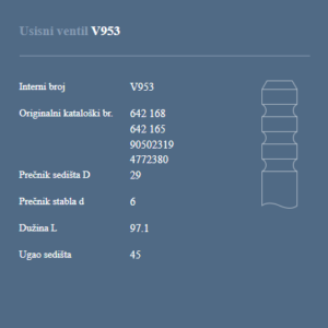 AUTOVENTIL V953 US.VEN.OPEL 2.0 I-16V.TURBO