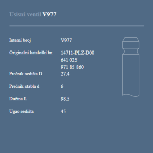 AUTOVENTIL V977 US.VEN.OPEL 1.7 DI.1.7 DTI