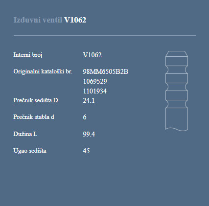 AUTOVENTIL V1062 IZ.VEN.FORD FOKUS 1.4B 16V