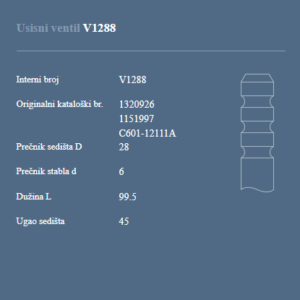 AUTOVENTIL V1288 US.VEN.FORD FIESTA 1.4 16V