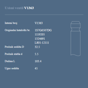 AUTOVENTIL V1363 US.VEN.FORD MONDEO 1.8 16V