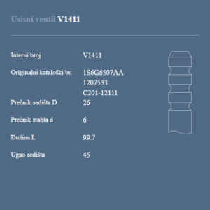 AUTOVENTIL V1411 US.VEN.FORD FIESTA 1.25 16V