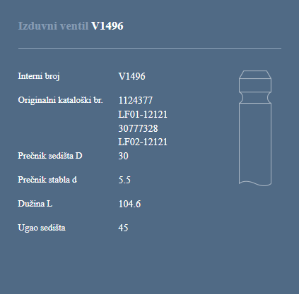 AUTOVENTIL V1496 IZ.VEN. FORD FOCUS 2.0 16V