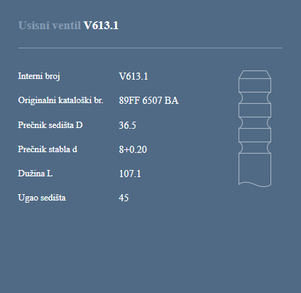 AUTOVENTIL V613.1 US.VENT.FORD 1.8 D 1 SPEC.