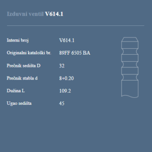 AUTOVENTIL V614.1 IZ.VEN.FORD 1.8 D 1 SPEC.