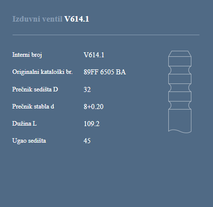 AUTOVENTIL V614.1 IZ.VEN.FORD 1.8 D 1 SPEC.