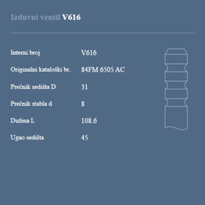 AUTOVENTIL V616 IZ.VEN.FORD 1.6D