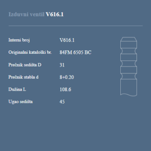 AUTOVENTIL V616.1 IZ.VEN.FORD 1.6D 1 SPEC.