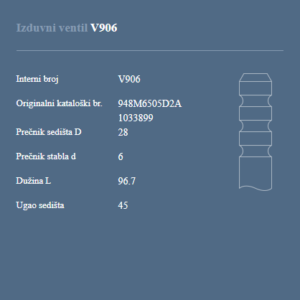 AUTOVENTIL V906 IZ.VEN.FIESTA 1.8I 16V ZETEC