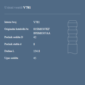 AUTOVENTIL V781 US.VEN. FORD 1.6CVH