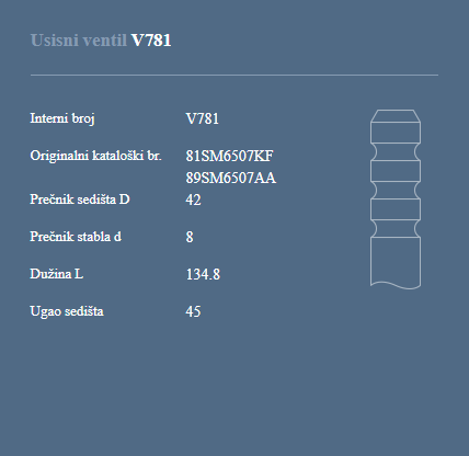 AUTOVENTIL V781 US.VEN. FORD 1.6CVH