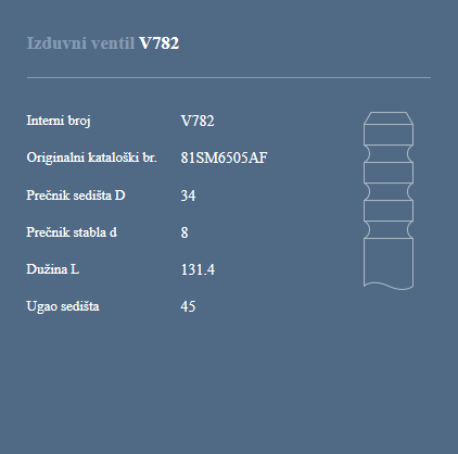 AUTOVENTIL V782 IZ.VEN. FORD 1.6CVH