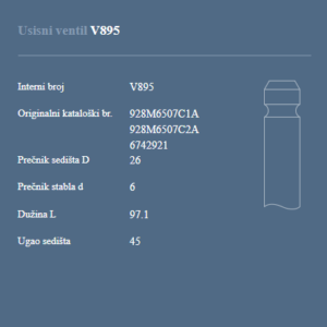AUTOVENTIL V895 US.VEN.FORD 1.4I/1.6I-16V ZETEC-SE