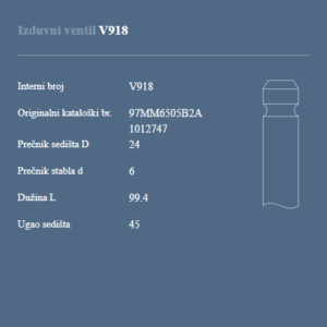 AUTOVENTIL V918 IZ.VEN.FORD FIESTA 1.4L 16V