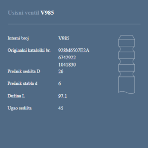 AUTOVENTIL V985 US.VEN. FIESTA.ESKORT 1.6I 16V