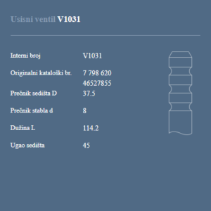 AUTOVENTIL V1031 US.VEN.FIAT 1.9TD.2.4D