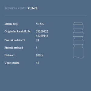 AUTOVENTIL V1622 IZD. VENTIL FIAT PUNTO 1.2